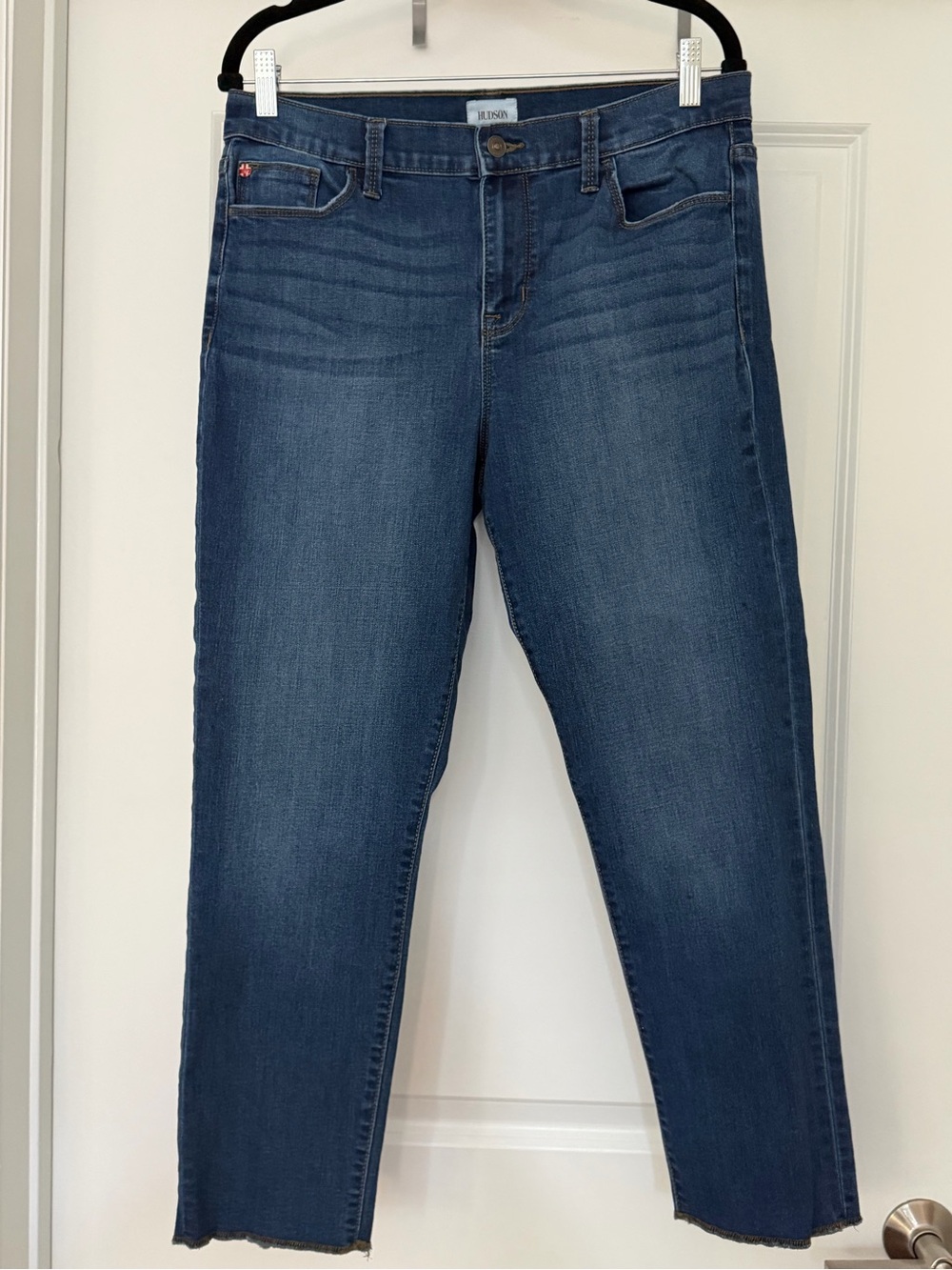 Hudson Natalie Dianna Jeans 29 Medium Wash Raw Hem Stretch Denim